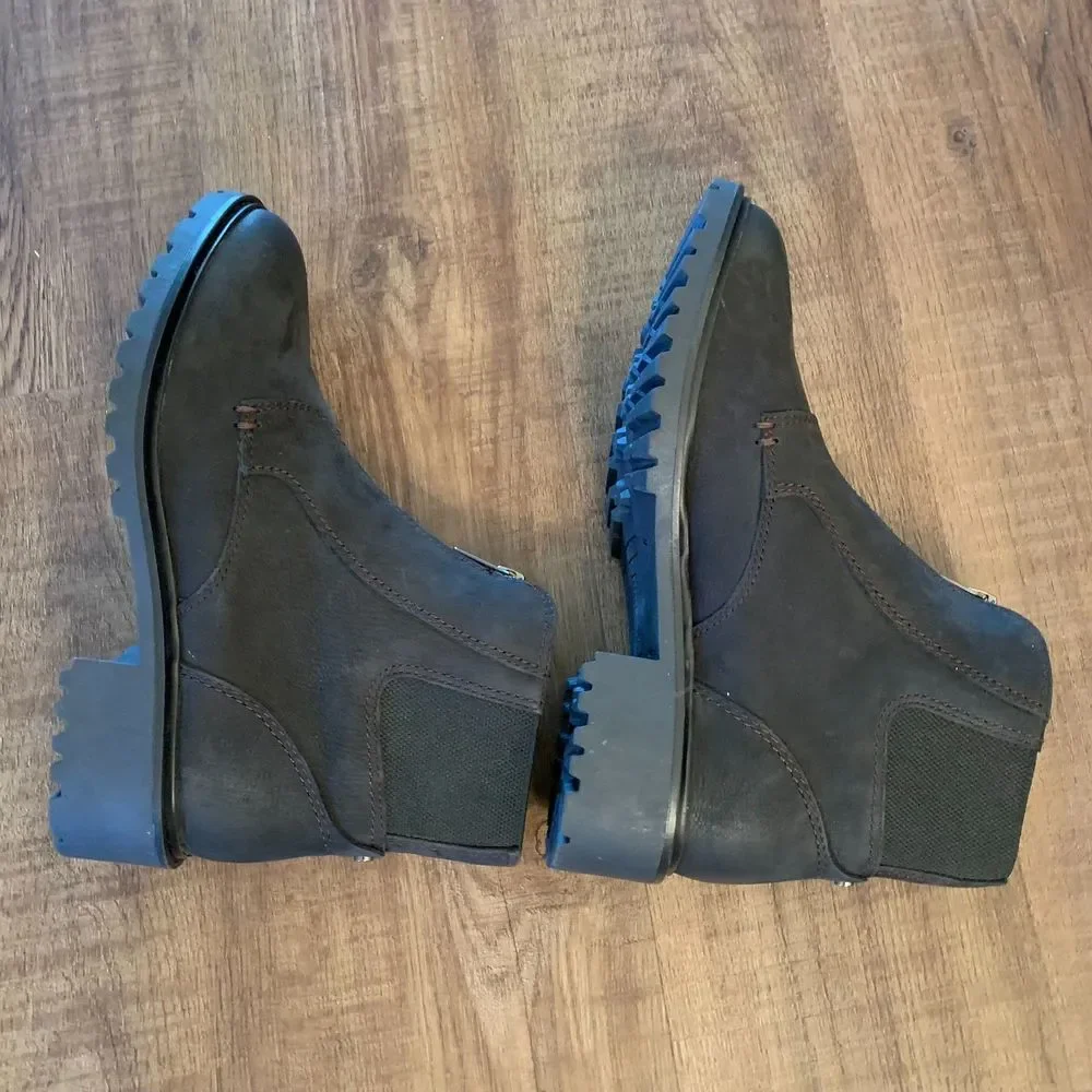 Cobb Hill‎ Women's Nubuck Leather Center Zip Ankle Waterproof Boots Size 6